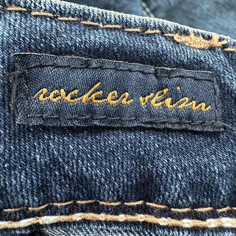 Seven 7 Womens Rocker Slim Jeans 26x27 Blue Stretch Flap Back Pockets Tag Sz 25 - Picture 11 of 16